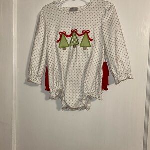 Festive Baby Onesie with Christmas Tree Design